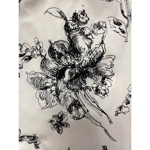 Eddie Bauer Black White Floral Skirt 100% Cotton Short Women's Size 16 - Picture 4 of 6